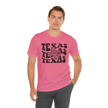 Camiseta unisex de Texas apilada de leopardo