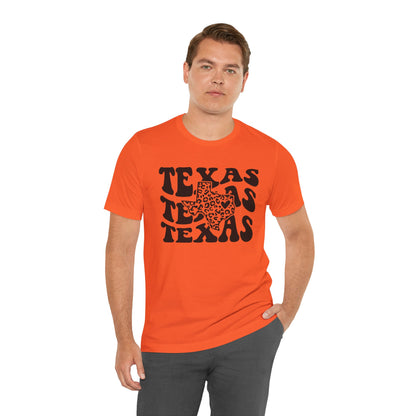 Camiseta unisex de Texas apilada de leopardo